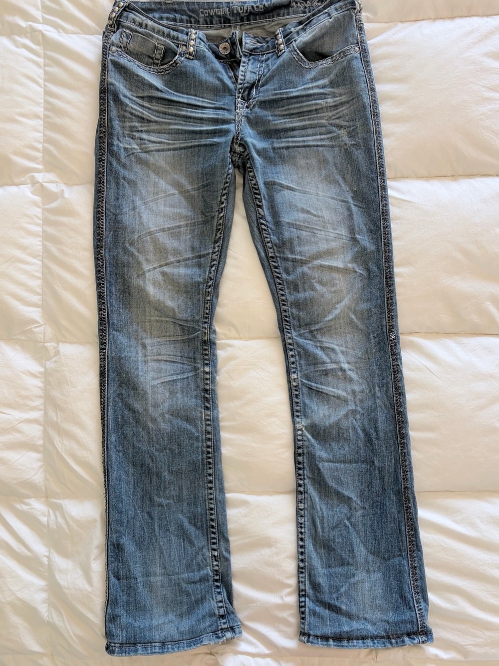 Cowgirl Tuff Whip It Good II Bootcut Jeans with Side Stitching W29 L35